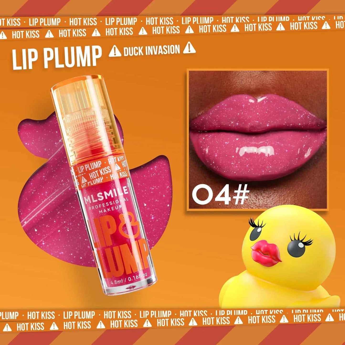 MLSMILE Duck Lip Plump Lip Oil Moisturizing Lip Gloss Mirror Water Nature Long-Lasting Gloss Pearl Lip Glaze Set