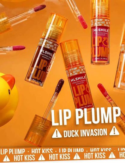 MLSMILE Duck Lip Plump Lip Oil Moisturizing Lip Gloss Mirror Water Nature Long-Lasting Gloss Pearl Lip Glaze Set