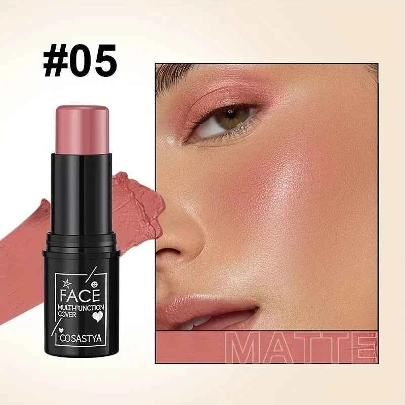 Three-in-one color multi-function waterproof makeup stick natural face multi-function: Blush, Eye Shadow, Bloom, lasting all day