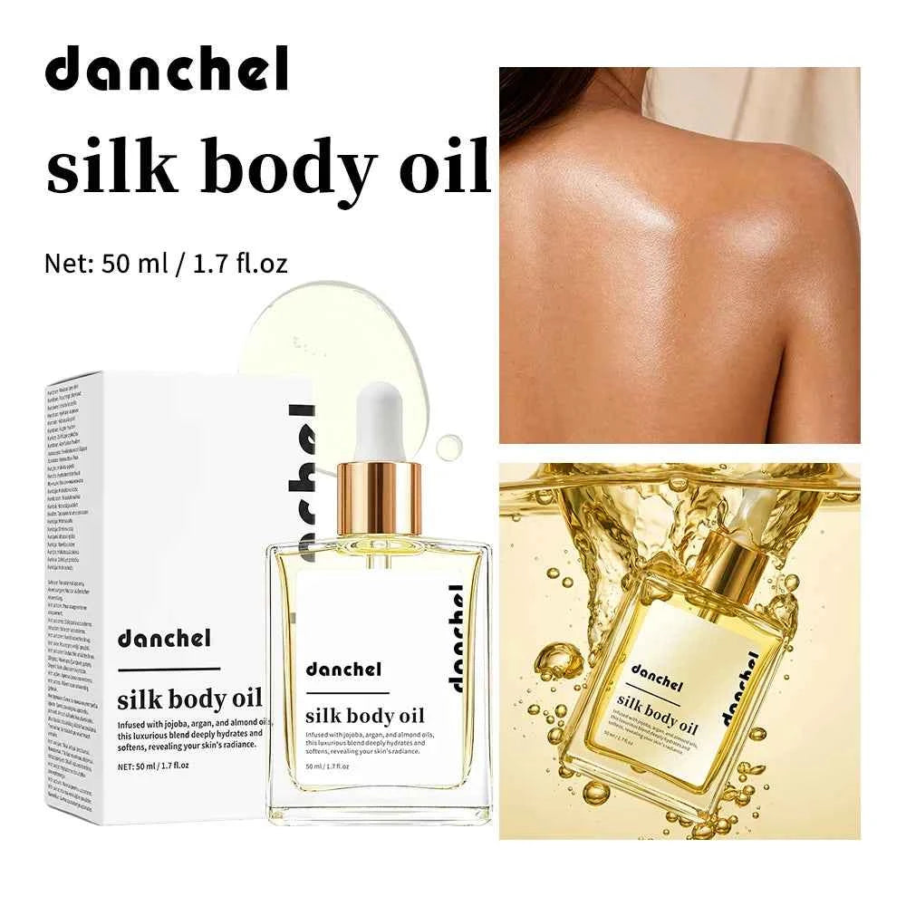 Silk Body Oil Face Body Versatile Care Fast Absorbing Deep Hydration Silky Smooth Brighten Even Tone Firm Skin Silk Body Oil