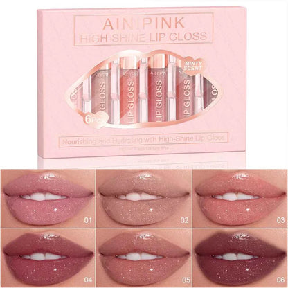 Glitter Lip Gloss Lipstick, Lip Tint Moisturizing Hydrating Long Lasting  Non-Stick Cup Waterproof Nude Lip Plumper High Pigment