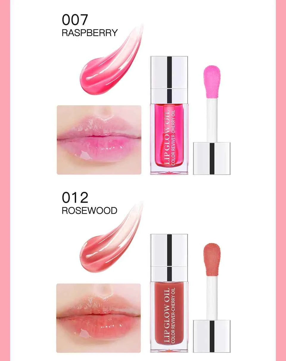 Crystal Jelly Moisturizing Lip Oil Plumping Lip Gloss Makeup Sexy Plump Lip Glow Oil Tinted Lip Plumper