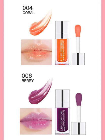 Crystal Jelly Moisturizing Lip Oil Plumping Lip Gloss Makeup Sexy Plump Lip Glow Oil Tinted Lip Plumper