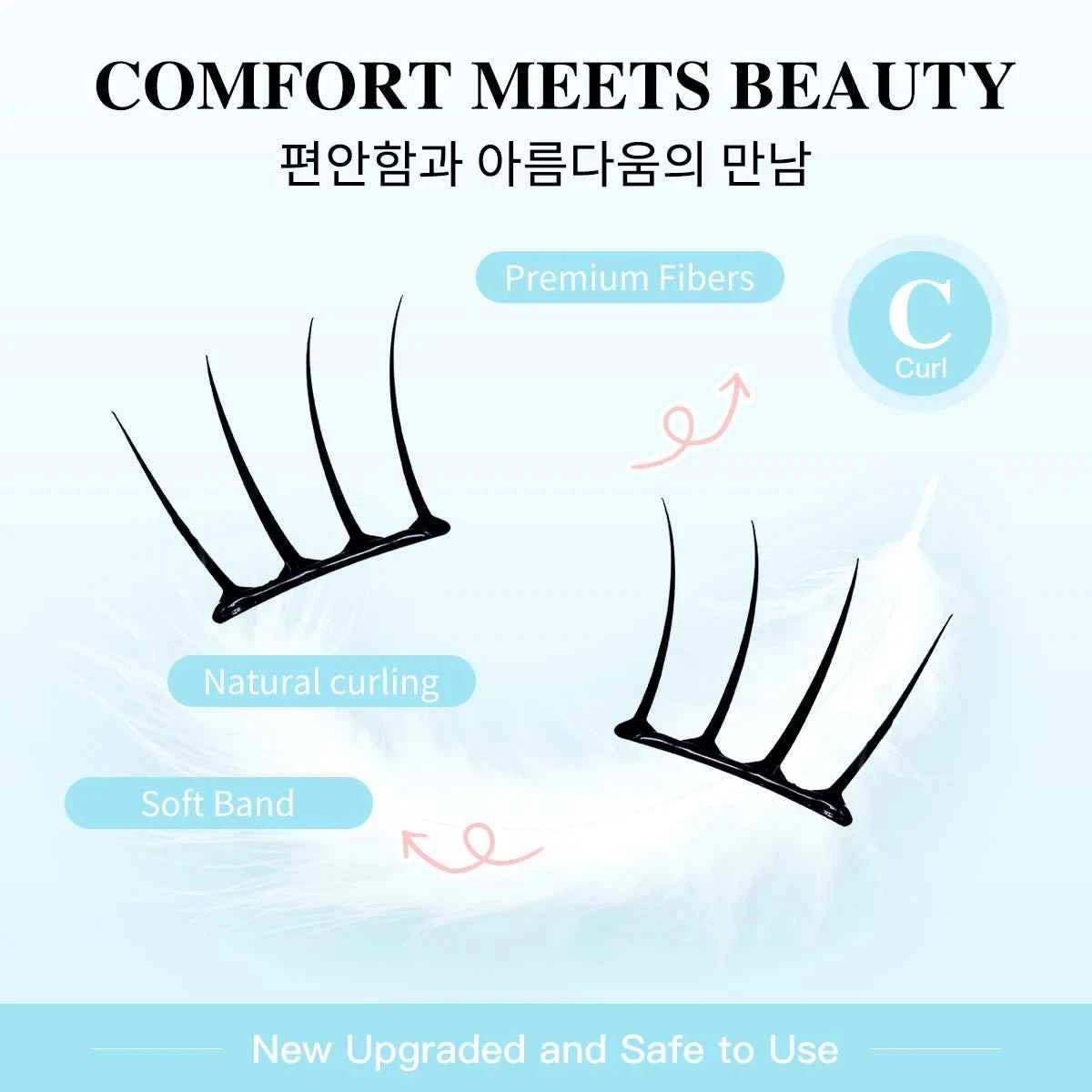 Self-Adhesive No-glue Eyelashes Ultra-thin Sheet Series False Eyelashes Zero Touch Feeling Lash Clusters Glue Strands Eyelashes