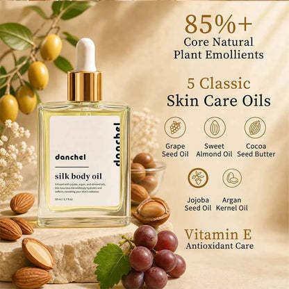 Silk Body Oil Face Body Versatile Care Fast Absorbing Deep Hydration Silky Smooth Brighten Even Tone Firm Skin Silk Body Oil