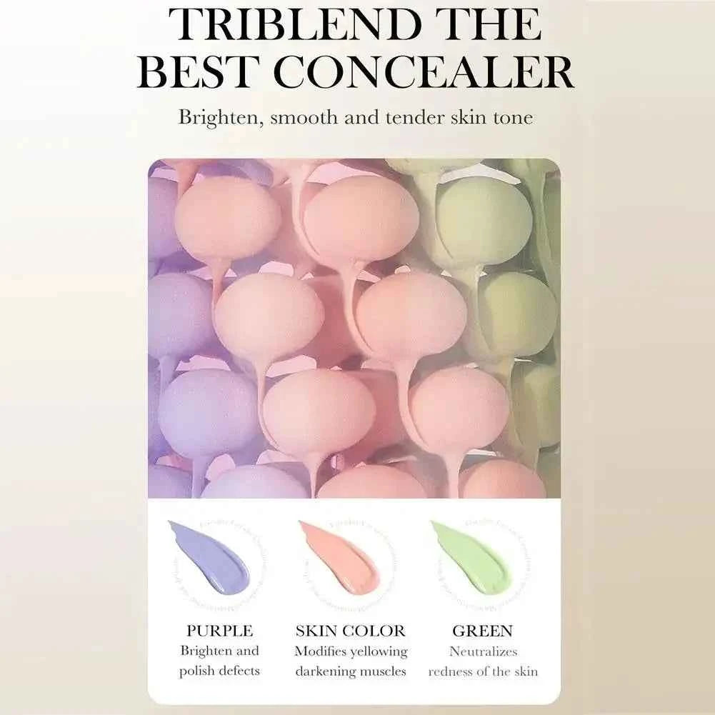 Sadoer Three-Color Isolation and Correction Cream, Contouring and Concealing Cream, Evens Out Skin Tone, Covers Blemishes, and Maintains a Long-Lasting Makeup Effect