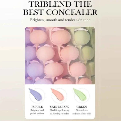Sadoer Three-Color Isolation and Correction Cream, Contouring and Concealing Cream, Evens Out Skin Tone, Covers Blemishes, and Maintains a Long-Lasting Makeup Effect