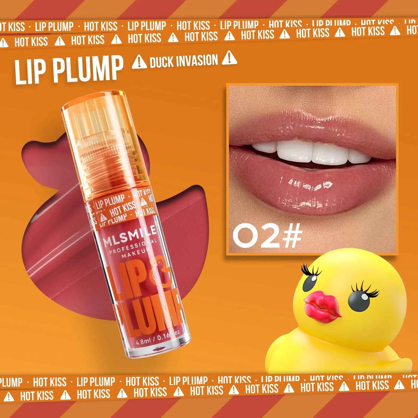 MLSMILE Duck Lip Plump Lip Oil Moisturizing Lip Gloss Mirror Water Nature Long-Lasting Gloss Pearl Lip Glaze Set