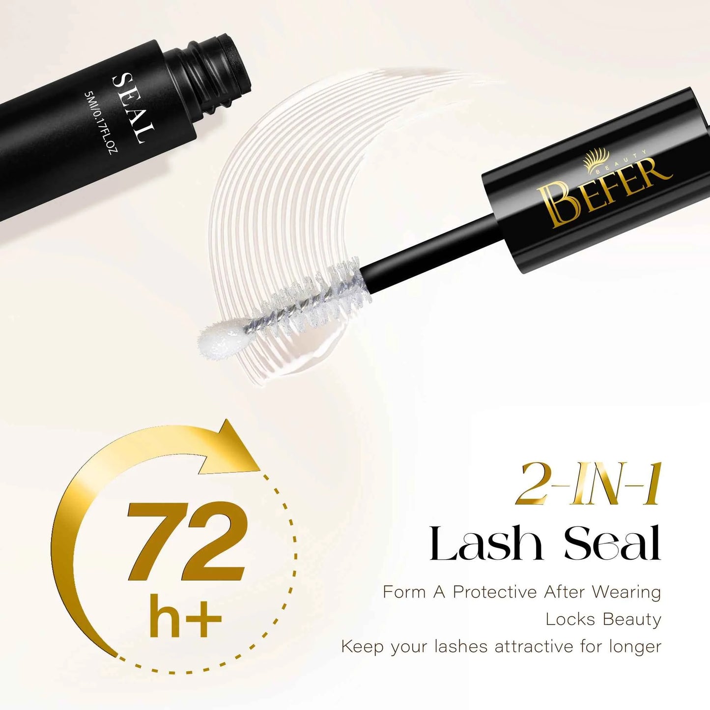 BEFER Glue For Eyelashes 2in1 Lash Bond And Seal Eyelash Glue+Eyelash Remover Waterproof Eyelashes Adhesives Strong Fixed Lash