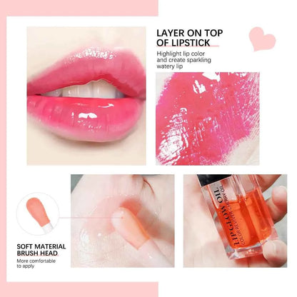 Crystal Jelly Moisturizing Lip Oil Plumping Lip Gloss Makeup Sexy Plump Lip Glow Oil Tinted Lip Plumper