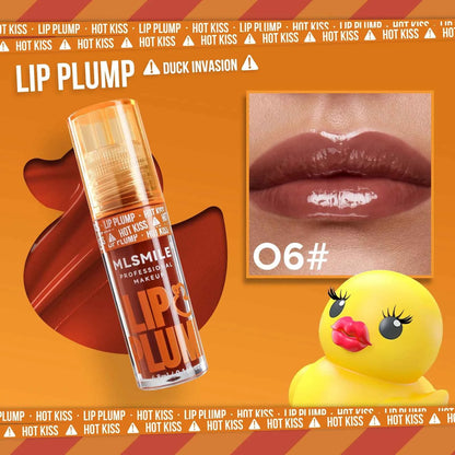 MLSMILE Duck Lip Plump Lip Oil Moisturizing Lip Gloss Mirror Water Nature Long-Lasting Gloss Pearl Lip Glaze Set