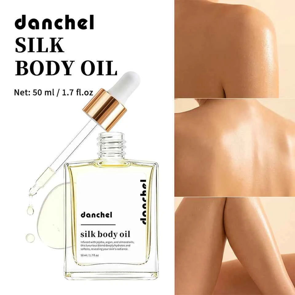 Silk Body Oil Face Body Versatile Care Fast Absorbing Deep Hydration Silky Smooth Brighten Even Tone Firm Skin Silk Body Oil