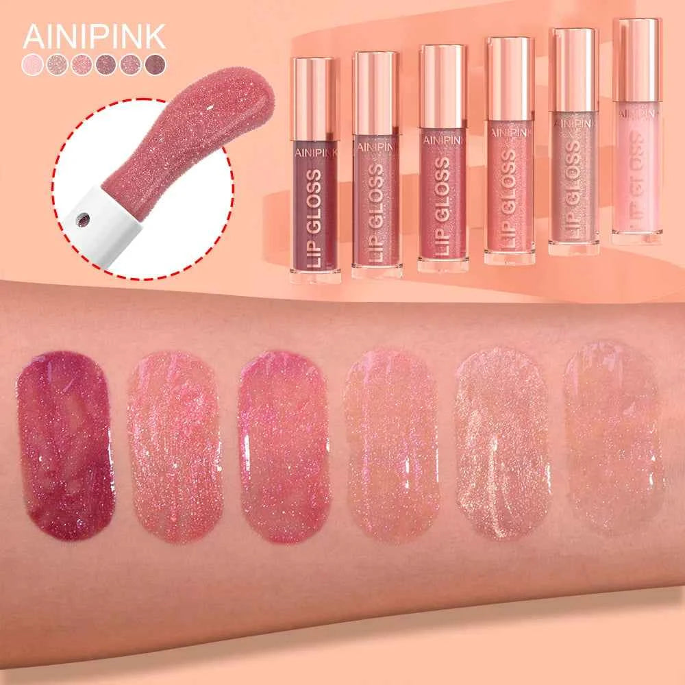 Glitter Lip Gloss Lipstick, Lip Tint Moisturizing Hydrating Long Lasting  Non-Stick Cup Waterproof Nude Lip Plumper High Pigment