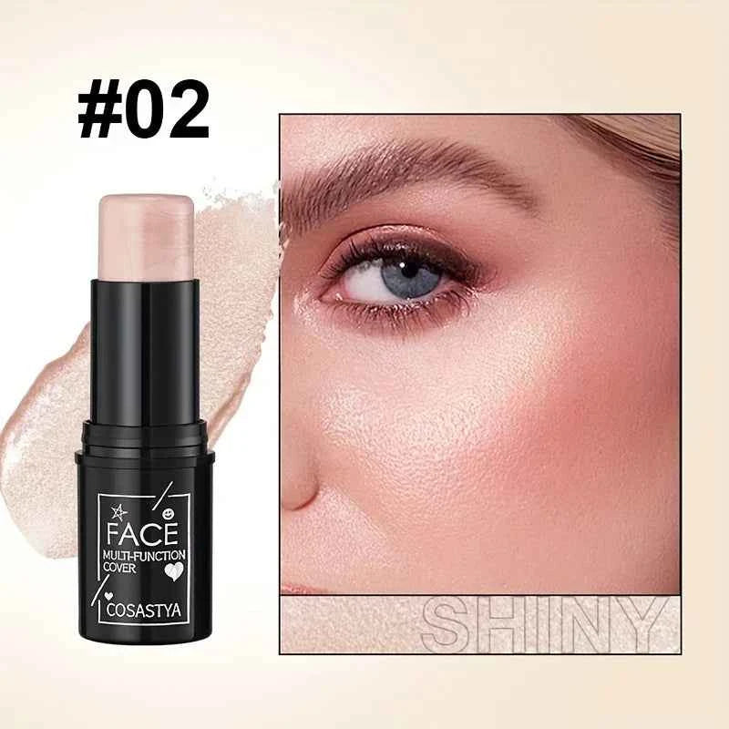 Three-in-one color multi-function waterproof makeup stick natural face multi-function: Blush, Eye Shadow, Bloom, lasting all day