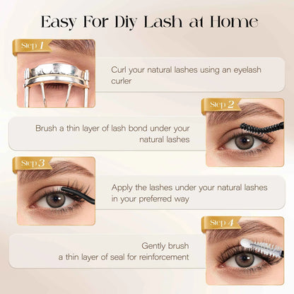 BEFER Glue For Eyelashes 2in1 Lash Bond And Seal Eyelash Glue+Eyelash Remover Waterproof Eyelashes Adhesives Strong Fixed Lash