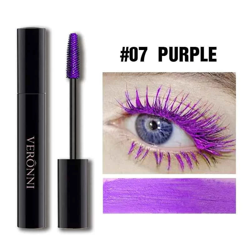 7 color quick-drying mascara thick curling waterproof and sweat-proof color mascara multi-color non-smudge curling mascara
