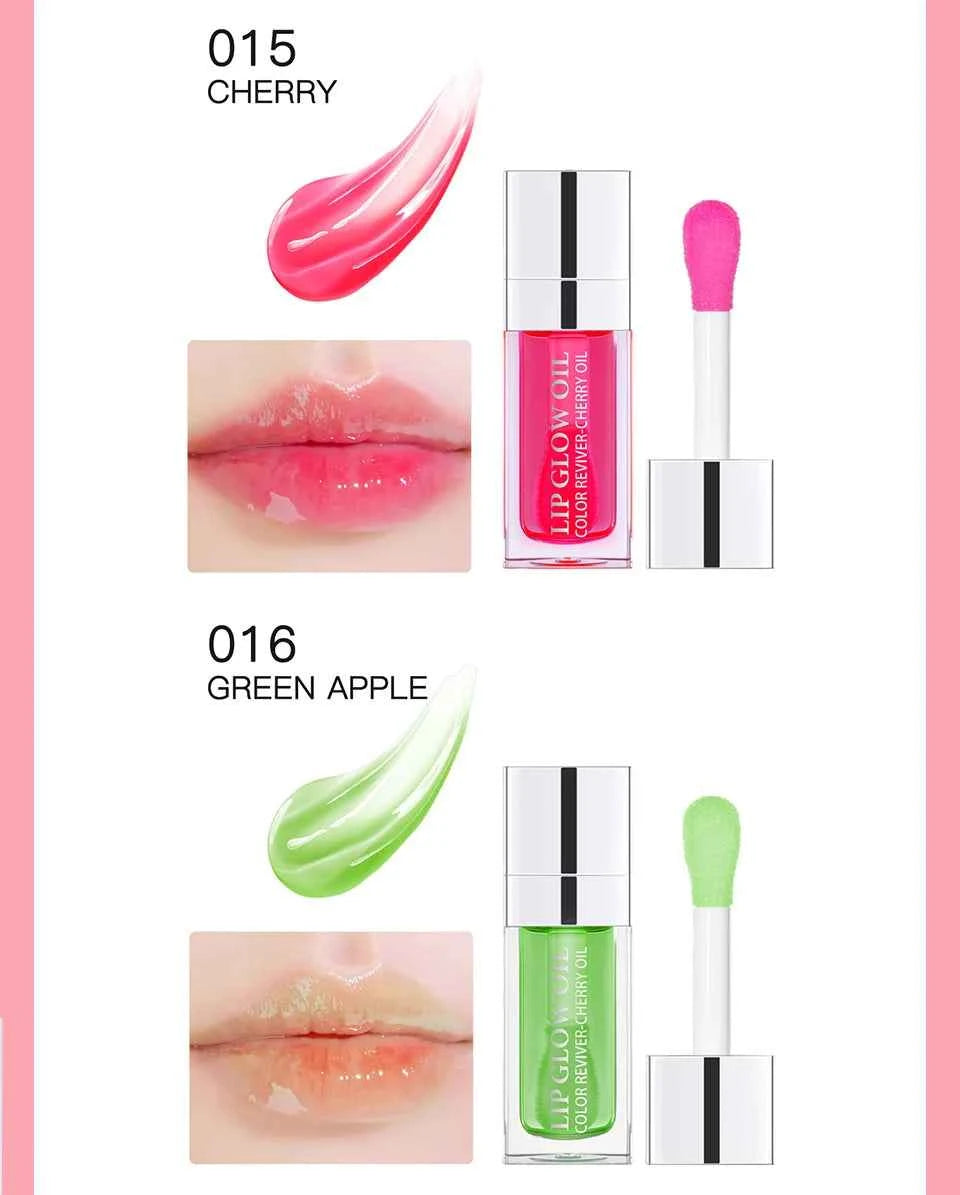 Crystal Jelly Moisturizing Lip Oil Plumping Lip Gloss Makeup Sexy Plump Lip Glow Oil Tinted Lip Plumper