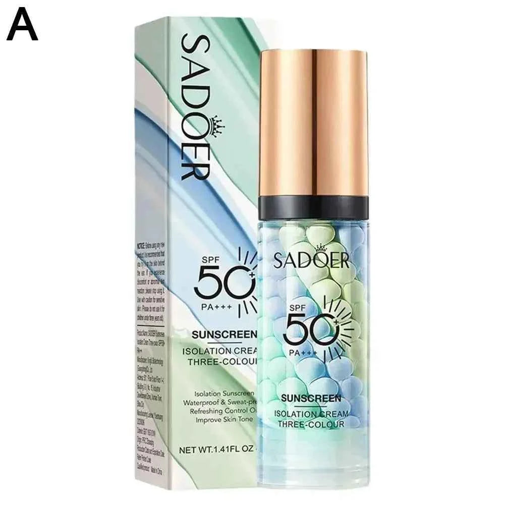 Sadoer Three-Color Isolation and Correction Cream, Contouring and Concealing Cream, Evens Out Skin Tone, Covers Blemishes, and Maintains a Long-Lasting Makeup Effect