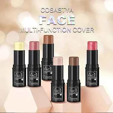 Three-in-one color multi-function waterproof makeup stick natural face multi-function: Blush, Eye Shadow, Bloom, lasting all day