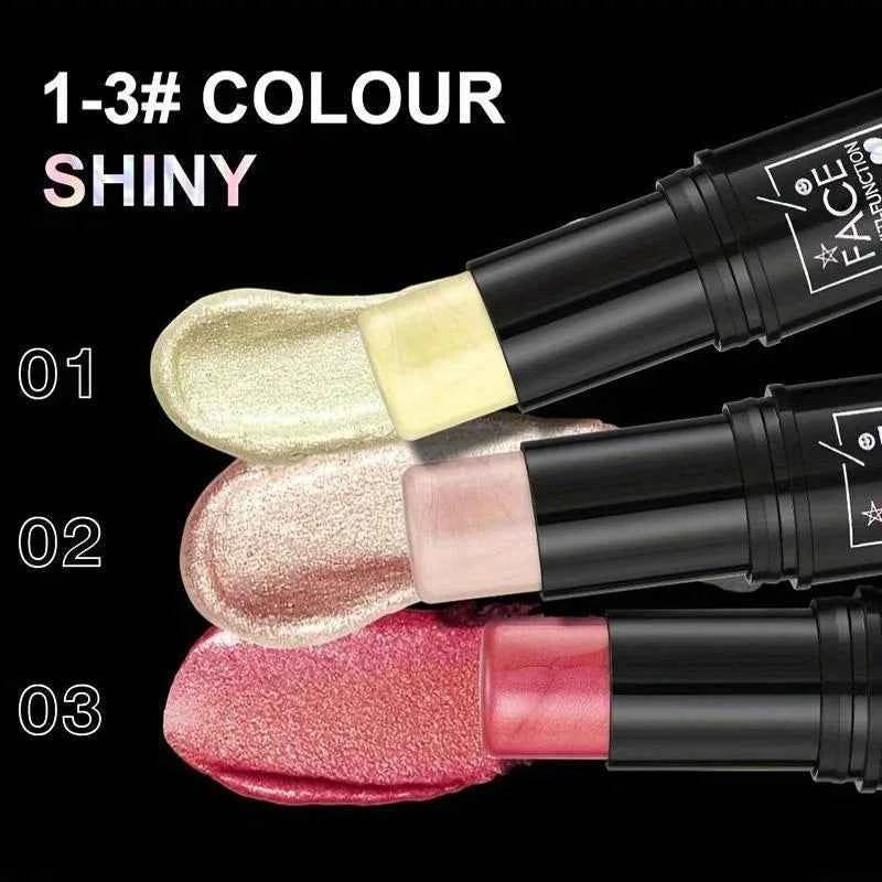 Three-in-one color multi-function waterproof makeup stick natural face multi-function: Blush, Eye Shadow, Bloom, lasting all day
