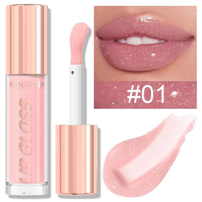 Glitter Lip Gloss Lipstick, Lip Tint Moisturizing Hydrating Long Lasting  Non-Stick Cup Waterproof Nude Lip Plumper High Pigment
