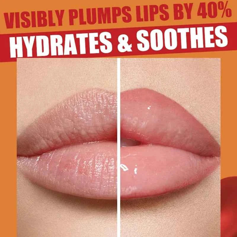 MLSMILE Duck Lip Plump Lip Oil Moisturizing Lip Gloss Mirror Water Nature Long-Lasting Gloss Pearl Lip Glaze Set