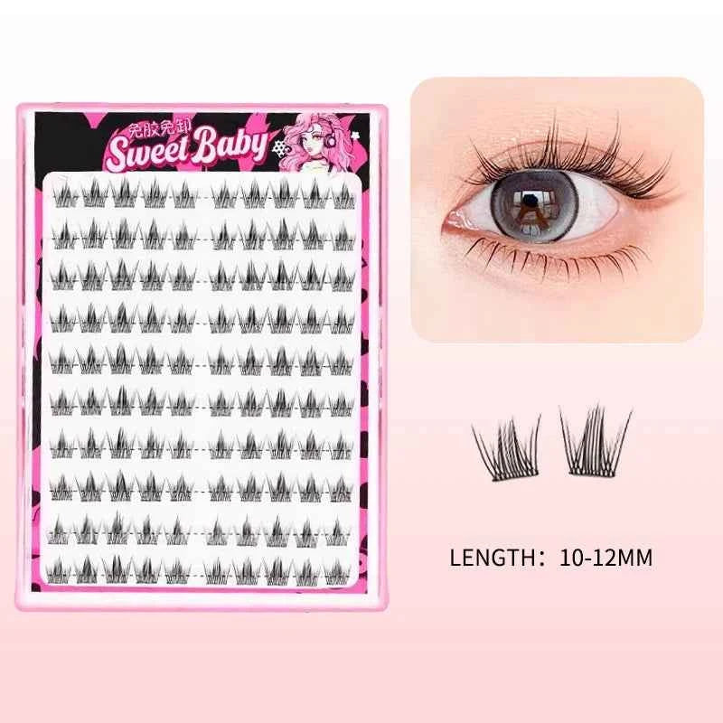 Self-Adhesive No-glue Eyelashes Ultra-thin Sheet Series False Eyelashes Zero Touch Feeling Lash Clusters Glue Strands Eyelashes
