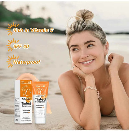 SPF40 Tinted Moisturizing VC Sunscreen Skin Protection Refreshing Makeup Sunscreen Cream UV Anti-aging Resistance Sunscreen