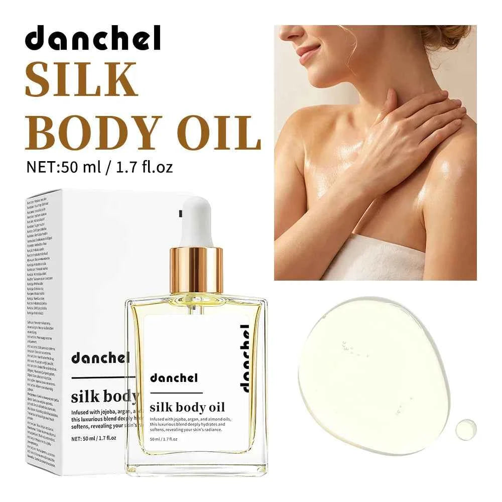 Silk Body Oil Face Body Versatile Care Fast Absorbing Deep Hydration Silky Smooth Brighten Even Tone Firm Skin Silk Body Oil