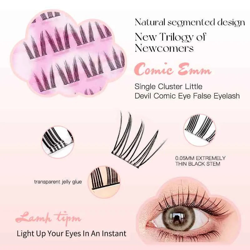 Self-Adhesive No-glue Eyelashes Ultra-thin Sheet Series False Eyelashes Zero Touch Feeling Lash Clusters Glue Strands Eyelashes