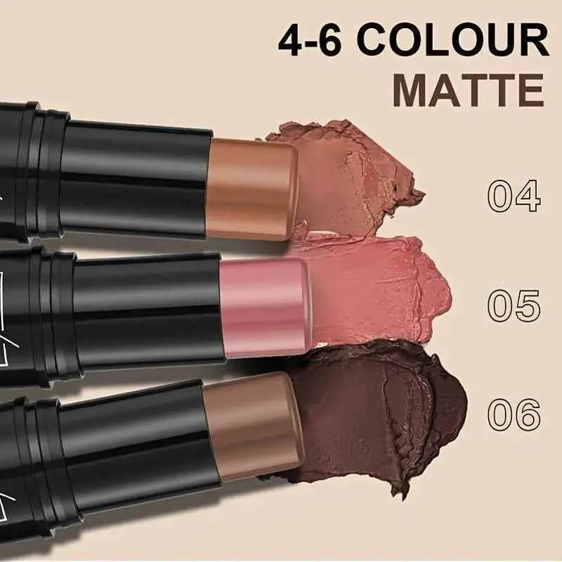 Three-in-one color multi-function waterproof makeup stick natural face multi-function: Blush, Eye Shadow, Bloom, lasting all day