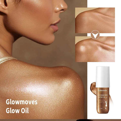 Lakerain Glowmotions Glow Body Oil 100ml Long Lasting Hydrating Shimmer Bronze Non-Greasy Summer Body Care Glow Oil Makeup