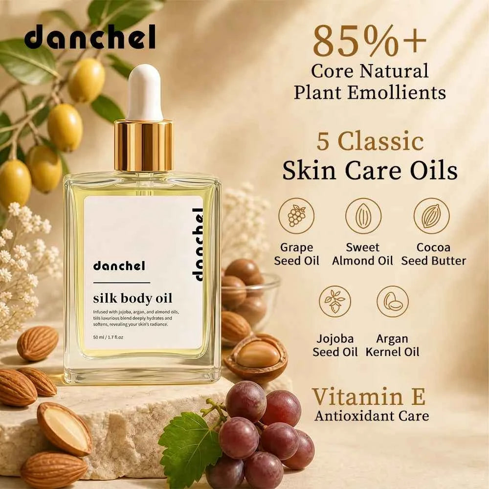 Silk Body Oil Face Body Versatile Care Fast Absorbing Deep Hydration Silky Smooth Brighten Even Tone Firm Skin Silk Body Oil