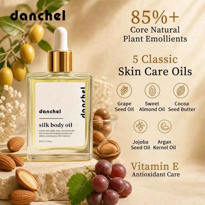 Silk Body Oil Face Body Versatile Care Fast Absorbing Deep Hydration Silky Smooth Brighten Even Tone Firm Skin Silk Body Oil