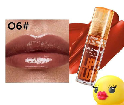 MLSMILE Duck Lip Plump Lip Oil Moisturizing Lip Gloss Mirror Water Nature Long-Lasting Gloss Pearl Lip Glaze Set