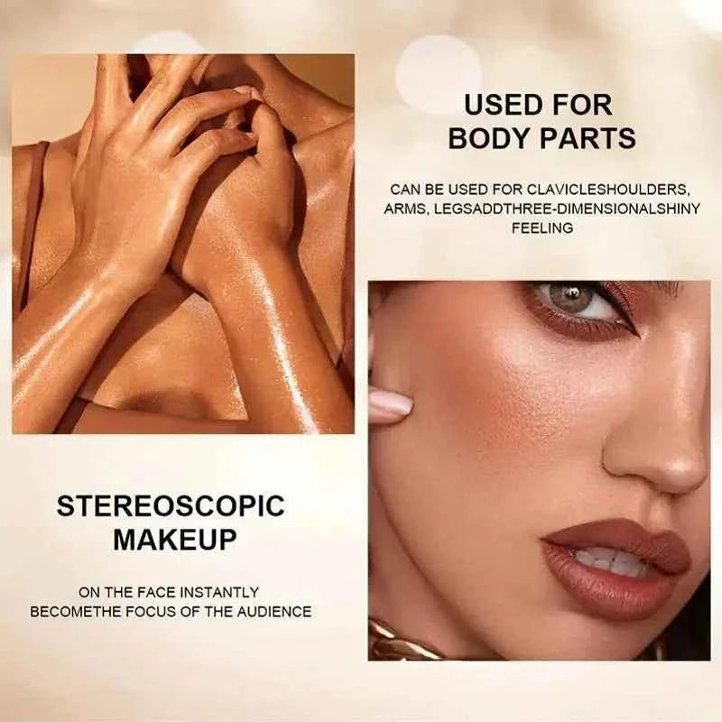 Three-in-one color multi-function waterproof makeup stick natural face multi-function: Blush, Eye Shadow, Bloom, lasting all day