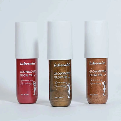 Lakerain Glowmotions Glow Body Oil 100ml Long Lasting Hydrating Shimmer Bronze Non-Greasy Summer Body Care Glow Oil Makeup