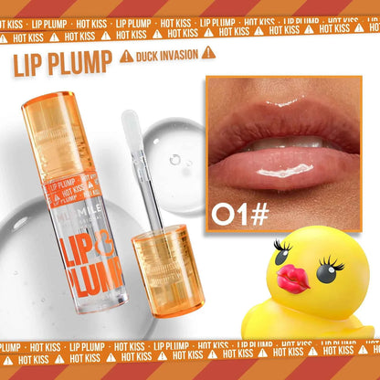 MLSMILE Duck Lip Plump Lip Oil Moisturizing Lip Gloss Mirror Water Nature Long-Lasting Gloss Pearl Lip Glaze Set