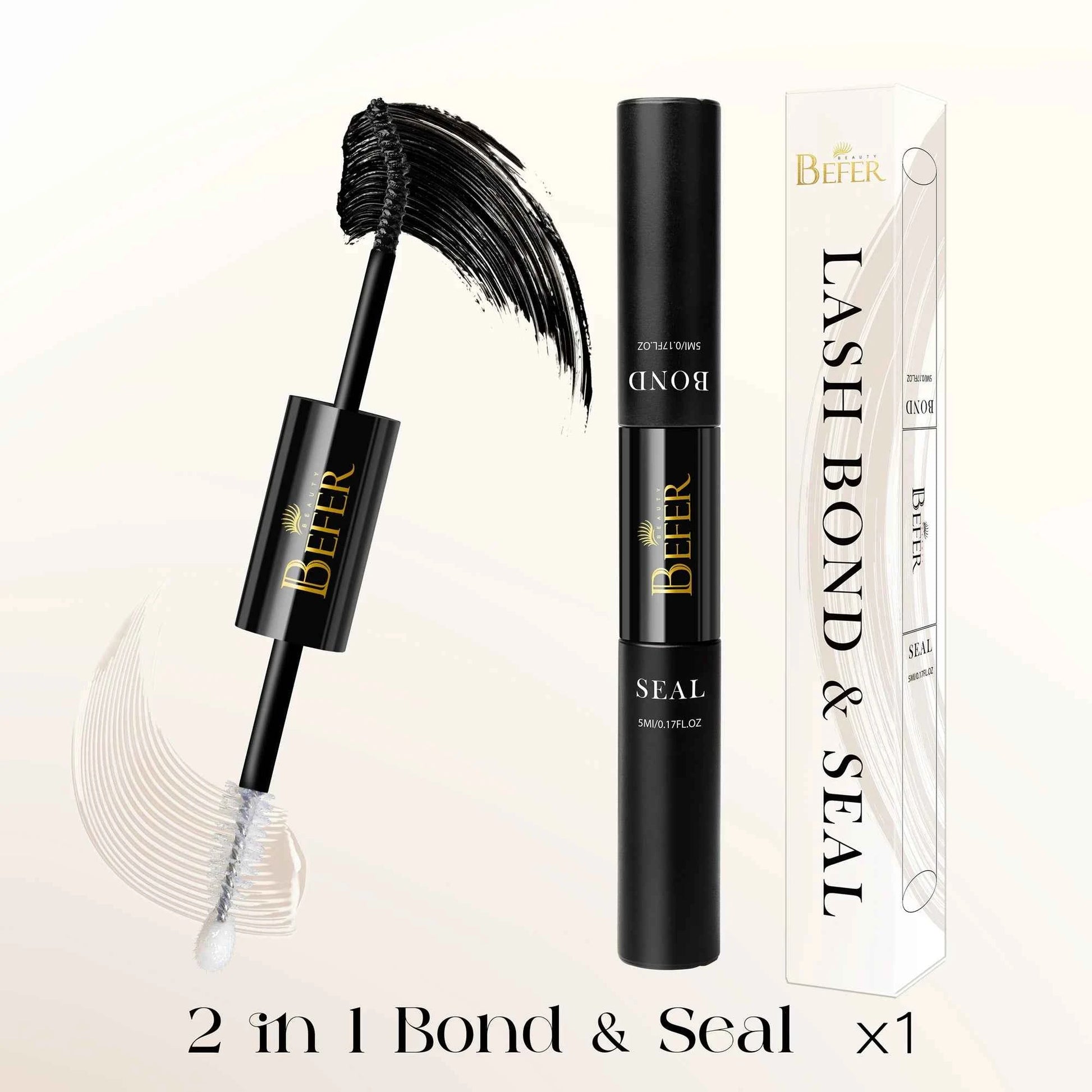 BEFER Glue For Eyelashes 2in1 Lash Bond And Seal Eyelash Glue+Eyelash Remover Waterproof Eyelashes Adhesives Strong Fixed Lash