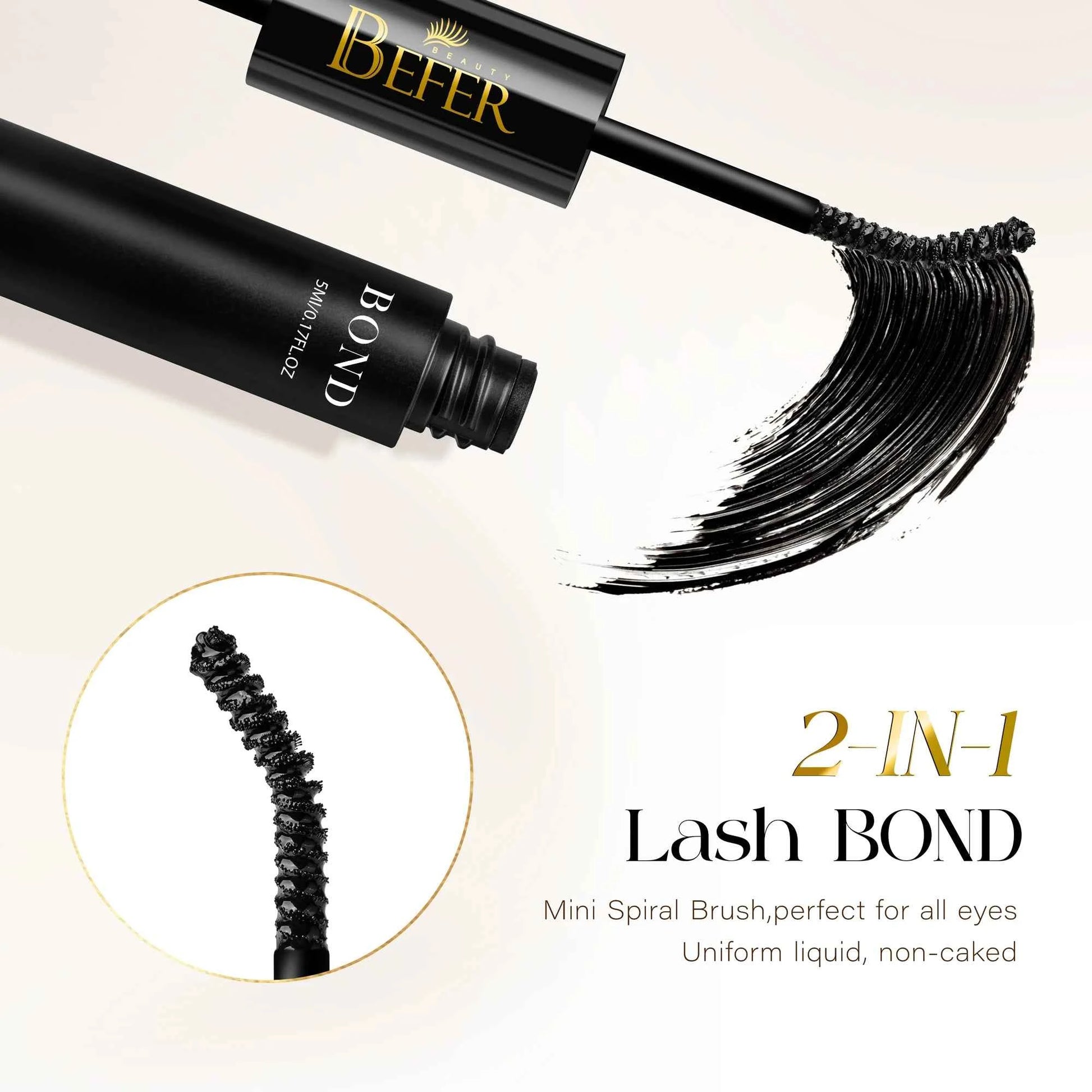 BEFER Glue For Eyelashes 2in1 Lash Bond And Seal Eyelash Glue+Eyelash Remover Waterproof Eyelashes Adhesives Strong Fixed Lash