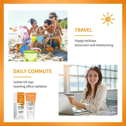 SPF40 Tinted Moisturizing VC Sunscreen Skin Protection Refreshing Makeup Sunscreen Cream UV Anti-aging Resistance Sunscreen