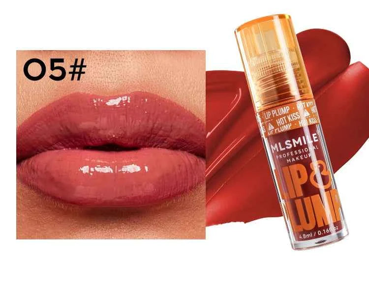 MLSMILE Duck Lip Plump Lip Oil Moisturizing Lip Gloss Mirror Water Nature Long-Lasting Gloss Pearl Lip Glaze Set
