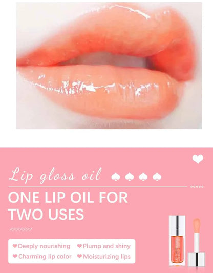 Crystal Jelly Moisturizing Lip Oil Plumping Lip Gloss Makeup Sexy Plump Lip Glow Oil Tinted Lip Plumper