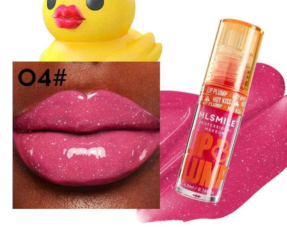 MLSMILE Duck Lip Plump Lip Oil Moisturizing Lip Gloss Mirror Water Nature Long-Lasting Gloss Pearl Lip Glaze Set