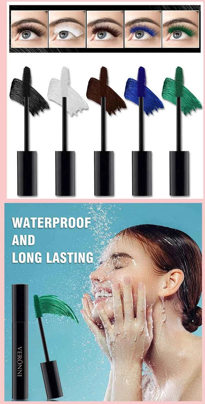 7 color quick-drying mascara thick curling waterproof and sweat-proof color mascara multi-color non-smudge curling mascara