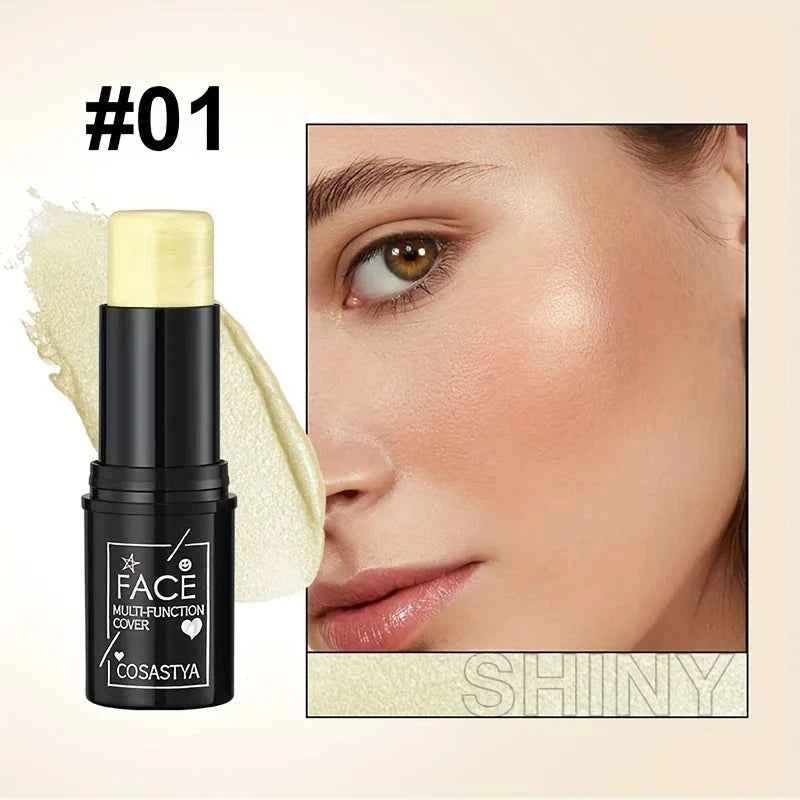 Three-in-one color multi-function waterproof makeup stick natural face multi-function: Blush, Eye Shadow, Bloom, lasting all day