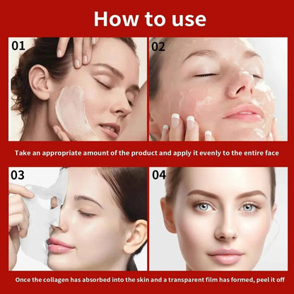 Real Collagen Fit, Collagen Wrapping Mask, Collagen 670,000ppm, Peel Off Facial Mask for elasticity, Hydrating, Glow, Glass Skin
