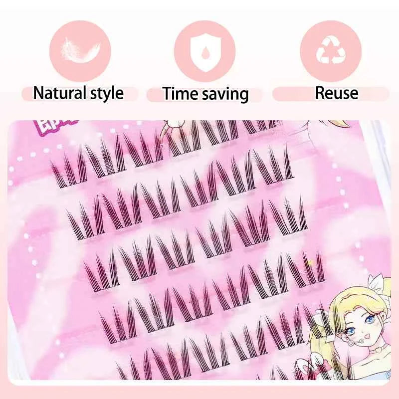 Self-Adhesive No-glue Eyelashes Ultra-thin Sheet Series False Eyelashes Zero Touch Feeling Lash Clusters Glue Strands Eyelashes
