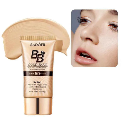Gold Snail Sunscreen BB Cream Protector Facial Sun Block SPF50 BB Cream Isolation Lotion Concealer Facial Moisturizer
