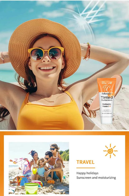 SPF40 Tinted Moisturizing VC Sunscreen Skin Protection Refreshing Makeup Sunscreen Cream UV Anti-aging Resistance Sunscreen